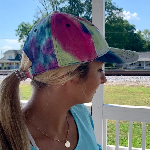 🔥🔥TRUCKER CAP🔥🔥TIE DYE PONYTAIL BASEBALL HAT NEW - Picture 4 of 5